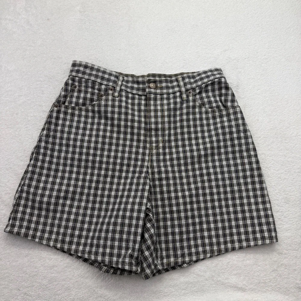 Levi's High Baggy Shorts Men 29 Plaid Shorts Cotton Casual 5-Pocket